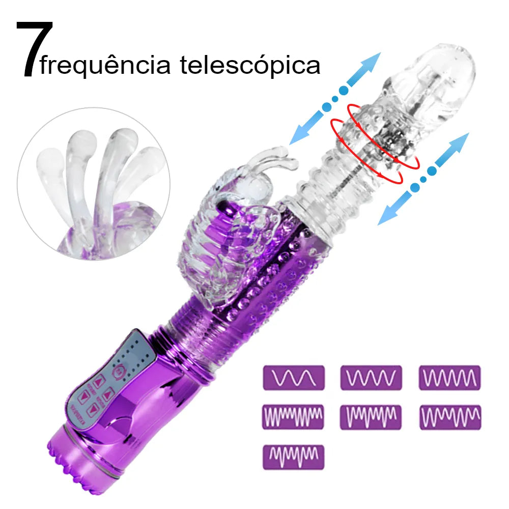Vibrador  Rotativo C/ 8 Funções E 36 Níveis De Vibração