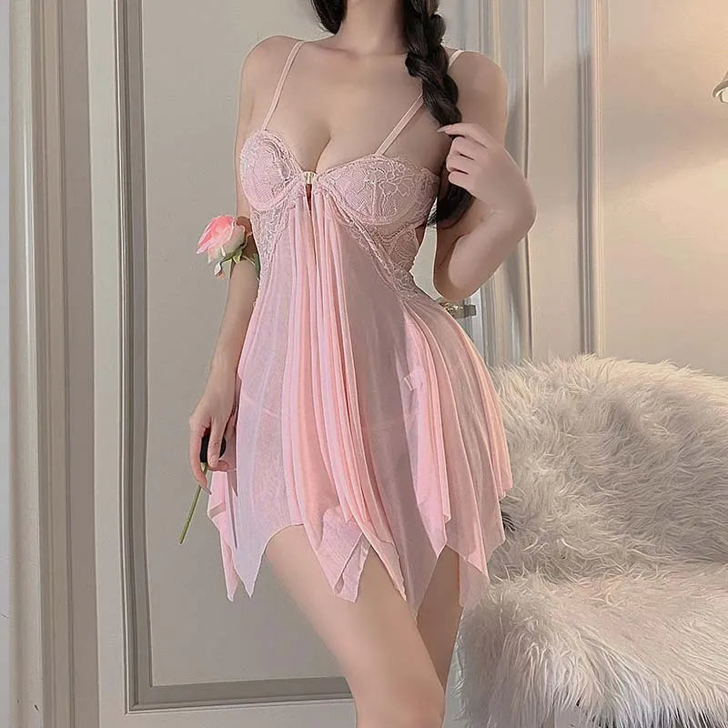 Camisola de musselina transparente Babydoll