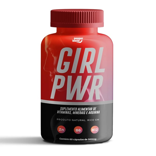 Girl Pwr Suplemento Alimentar Feminino 60 Cápsulas Linha Power Up Pepper Blend