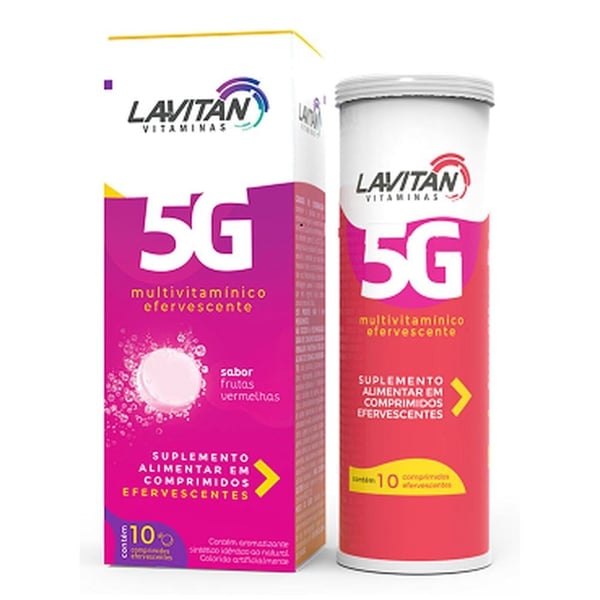 Lavitan Vitaminas 5G Multivitamínico Alimentar Efervescentes Com 10 Comprimidos Cimed