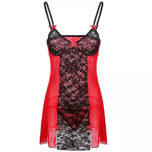 Lingerie SS (SUPER SEXY) Plus Size - Renda Roupa de Dormir Tanga