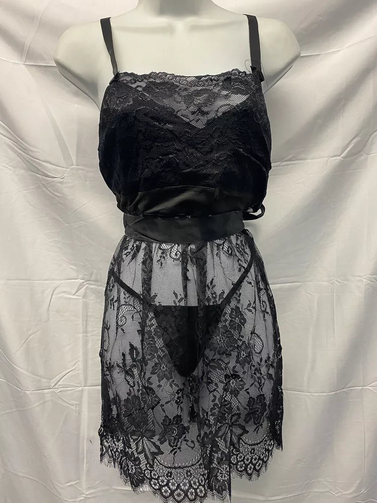 Conjunto de lingerie feminina • Preto • Tamanho único-