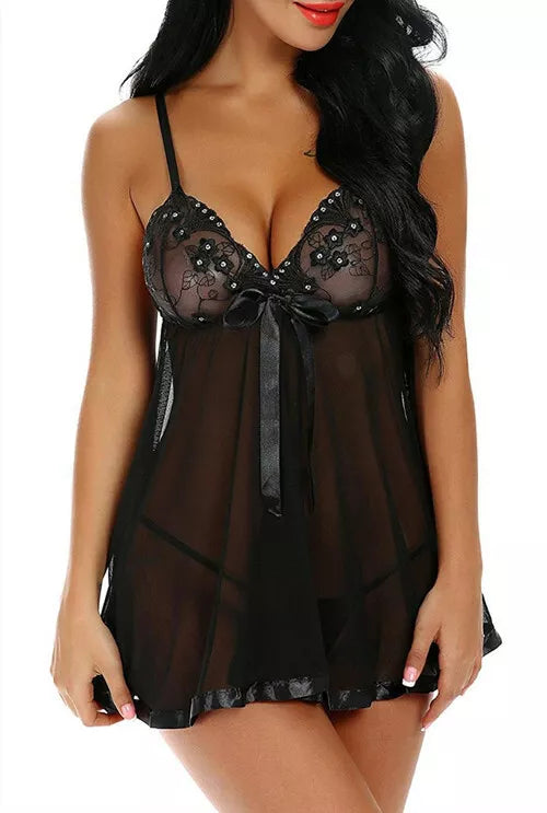 Roupa de dormir sexy feminina plus size 8-32 lingerie floral mais tanga-