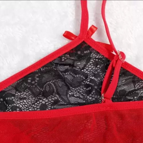 Lingerie SS (SUPER SEXY) Plus Size - Renda Roupa de Dormir Tanga