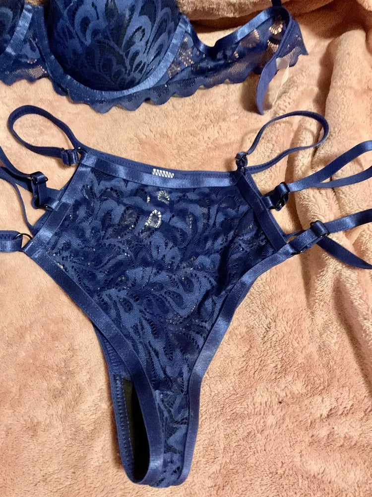 Conjunto de lingerie 3 peças combinando como novo sem etiqueta não usado-