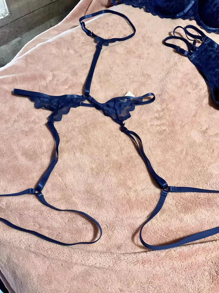 Conjunto de lingerie 3 peças combinando como novo sem etiqueta não usado-