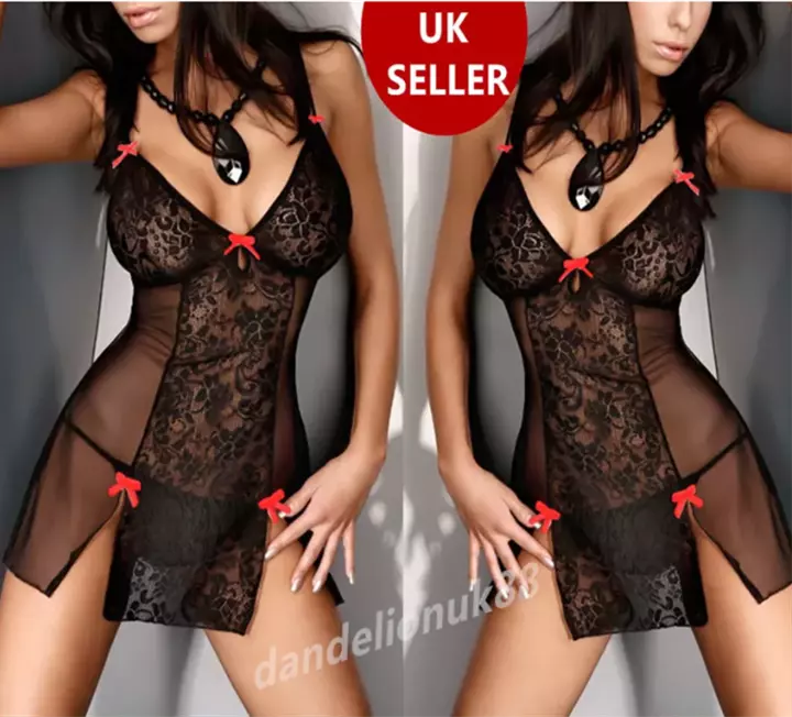 Lingerie SS (SUPER SEXY) Plus Size - Renda Roupa de Dormir Tanga
