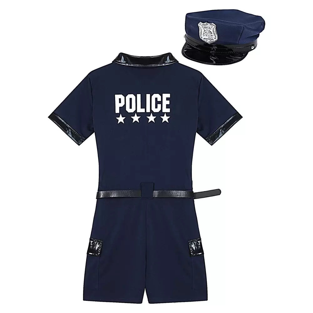 Fantasia cosplay fantasia policial feminina vestido Halloween policial role play-