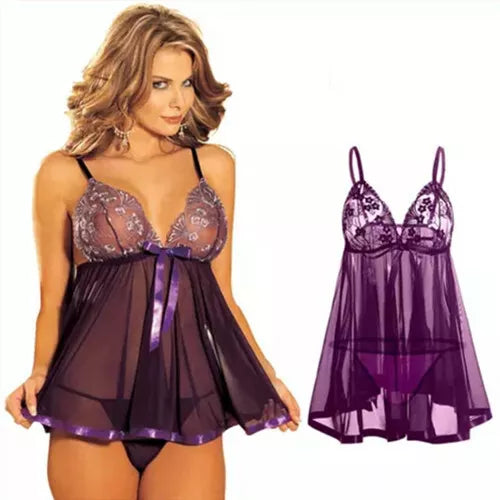 Roupa íntima sexy cami de renda lingerie floral roupa de dormir plus size -