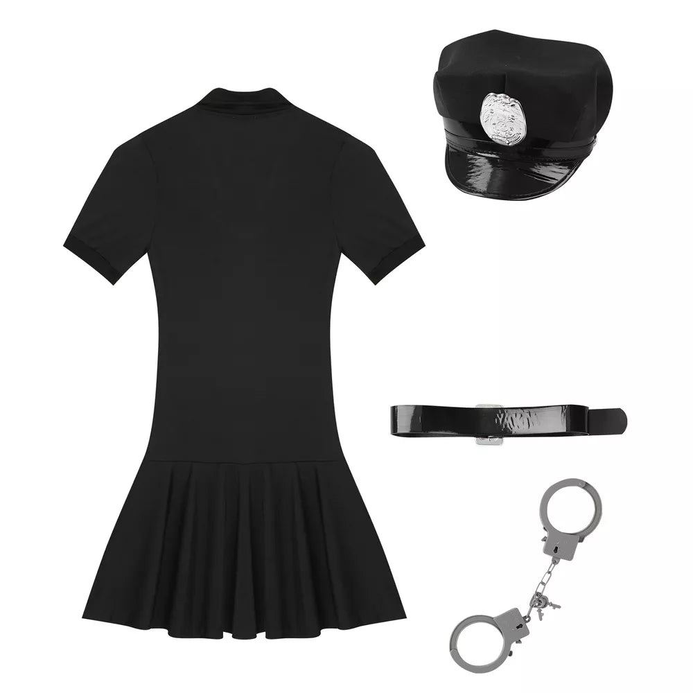Fantasia cosplay fantasia policial feminina vestido Halloween policial role play-