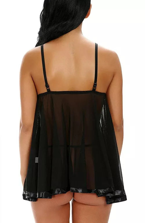 Roupa íntima sexy cami de renda lingerie floral roupa de dormir plus size -