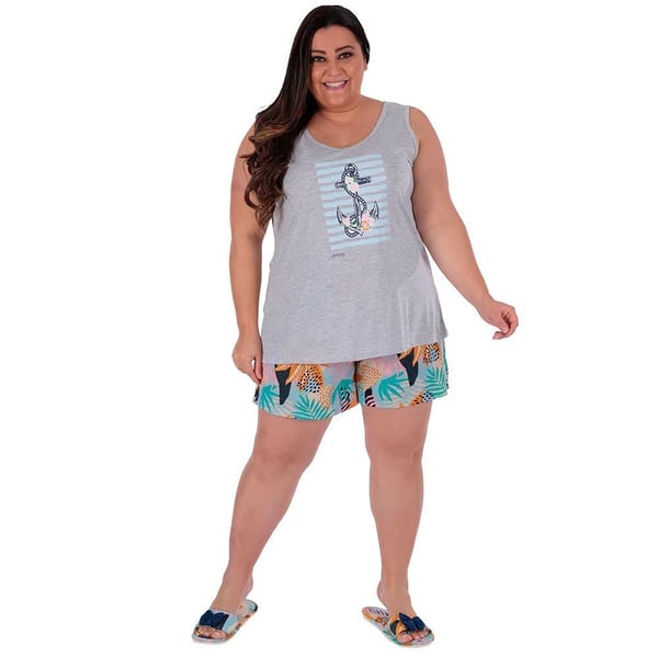 Short Doll Bella Plus Size Em Meia Malha Victory