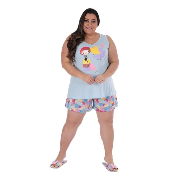 Short Doll Bella Plus Size Em Meia Malha Victory