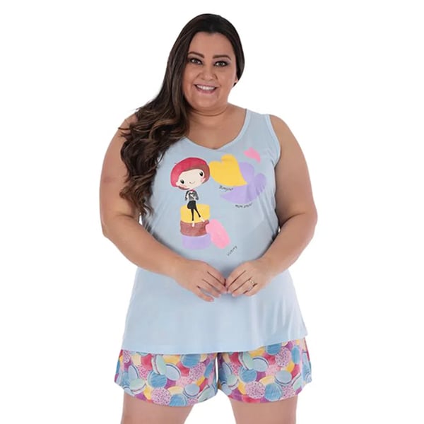 Short Doll Bella Plus Size Em Meia Malha Victory